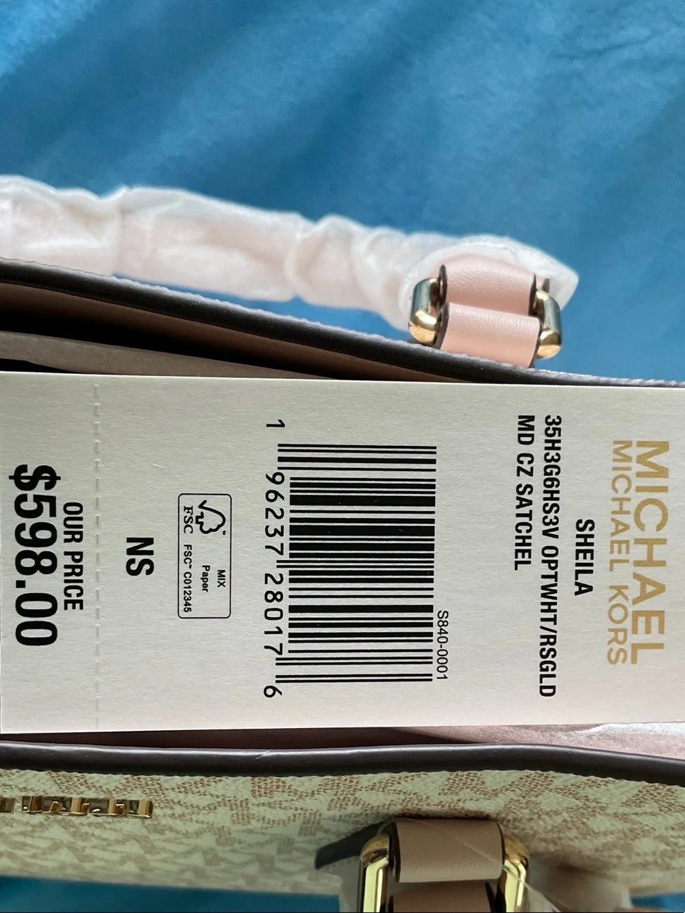 Michael Kors Pink and Beige Signature Mini Satchel